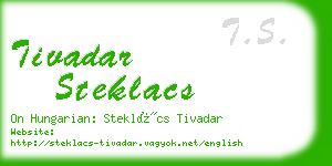 tivadar steklacs business card